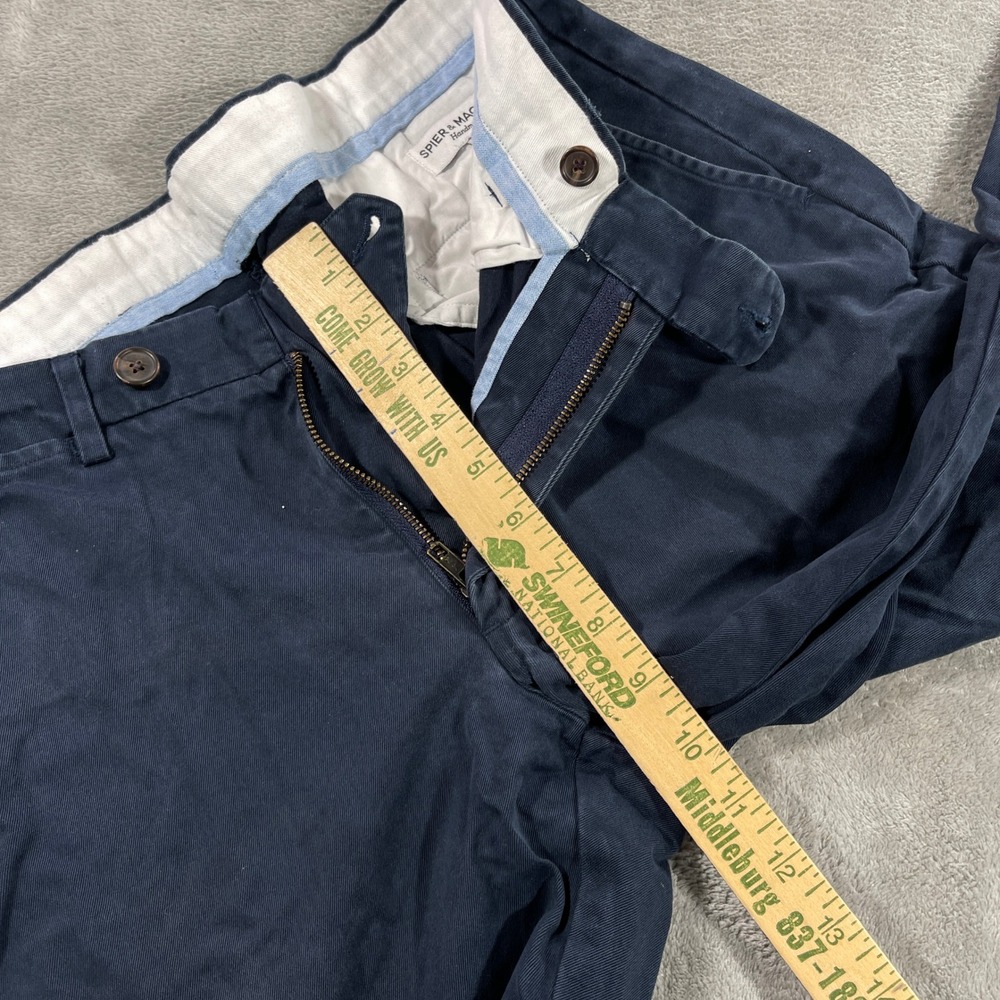 Spier & Mackay Chinos Mens 33 Navy Blue Handmade Tailored Cotton Trousers - Picture 5 of 12
